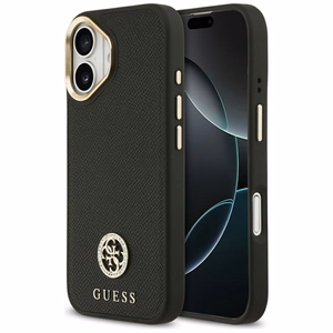 Guess Grained Strass Logo MagSafe Suojakuori iPhone 17:lle - musta