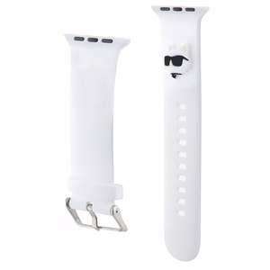 Karl Lagerfeld 3D Rubber Choupette Head Strap for Apple Watch 42/44/45/49mm - White