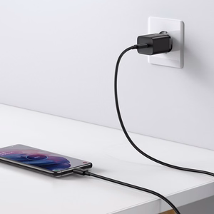 Laturi Baseus Super Si 25W USB-C + USB-C-USB-C-kaapeli 1.0m musta TZCCSUP-L01