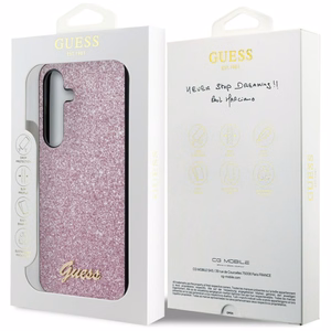 Guess Glitter Script Suojakuori Samsung Galaxy S24+:lle - violetti
