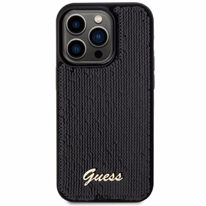 Guess Sequin Script Metal -suojakuori iPhone 13 Pro Maxille - musta