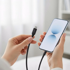 Kaapeli USB C - USB C Forcell F-Energy QC4.0 PD 5A 100W Silicone 1 m C347 musta