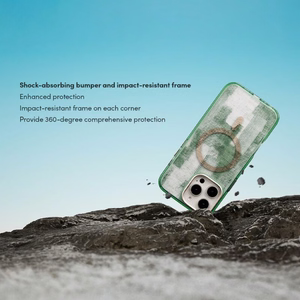 Moshi iGlaze MagSafe suojakuori iPhone 16 Pro -laitteelle, Sunlit Green -värinen