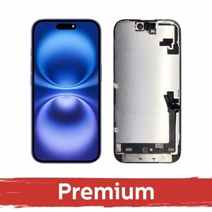 LCD-naytto yhteensopiva iPhone 16 musta (Hard OLED / Premium) /*Removable IC*/