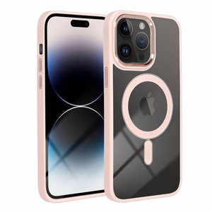 Suojakuori iPhone 12 / 12 PRO:lle Color Edge Mag Cover yhteensopiva MagSafe vaaleanpunainen