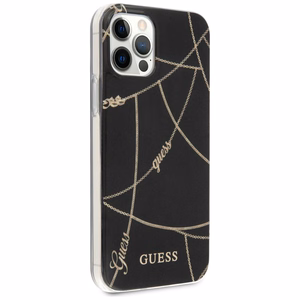 Guess Gold Chain Collection iPhone 12 Pro Max 6.7" Suojakuori - musta