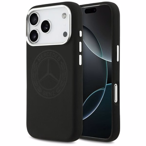 Mercedes Silicone Vintage Logo MagSafe suojakuori iPhone 17 Pro:lle - musta