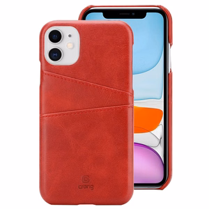 Crong Neat Cover suojakuori laitteelle iPhone 11 Pro, korttitaskuilla, punainen