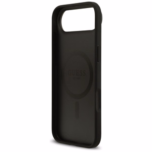 Guess Grained Flowers Classic Logo MagSafe Suojakuori iPhone Air:lle musta
