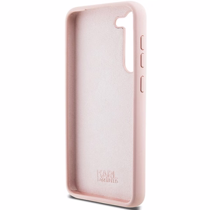 Karl Lagerfeld Silikoninen Choupette Metal Pin Suojakuori Samsung Galaxy S23+:lle - vaaleanpunainen