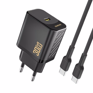 Dudao A27PCEU PD 30W GaN USB-C seinälaturi USB-C kaapelilla - musta