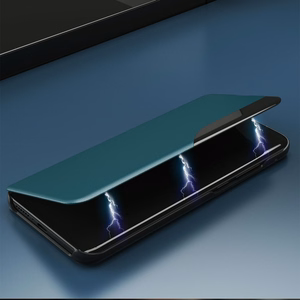 Eco Leather View Case elegant bookcase type case with kickstand for iPhone 13 mini purple