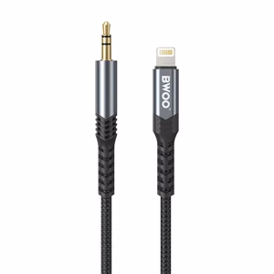 BWOO kaapeli AUX 3,5 mm - Lightning BO-AUX068 musta