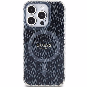 Guess IML GCube MagSafe Suojakuori iPhone 15 Pro Max:lle - musta