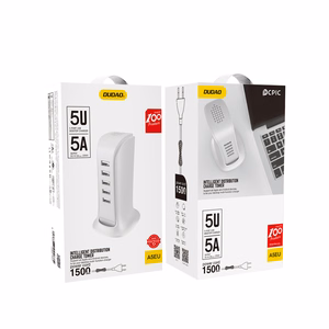 Dudao 5x USB charger with built-in EU power cable white (A5EU)
