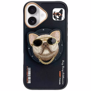 Nimmy Glasses Cool Dog MagSafe Suojakuori iPhone 16:lle - musta