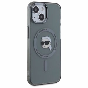 Karl Lagerfeld KLHMP15SHLSKIK iPhone 15 6.1" musta/musta kovakuori IML Metal Karl Head MagSafe