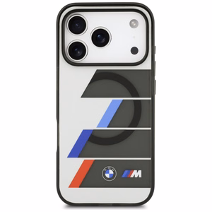 BMW M IML Metal Buttons Tricolor Lines MagSafe Suojakuori iPhone 17 Pro Max -puhelimelle - harmaa