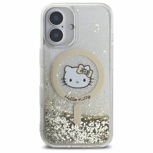 Hello Kitty Liquid Glitter Fever MagSafe Suojakuori iPhone 16:lle - kultainen