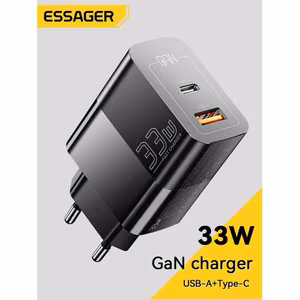 Laturi Essager GaN Pinson musta 33W (PD / QC3.0)