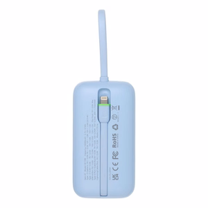 Ulkoinen akku Veger K1 (W1188) PD QC3.0 35W 10000 mAh sisäänrakennetuilla USB-C-kaapeleilla / Lightning sininen