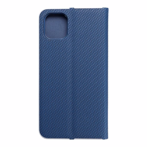Flip-suojakuori iPhone 11:lle Luna Book Carbon sininen
