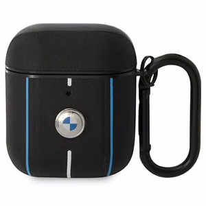 BMW Leather Color Lines Suojakuori AirPods 1 / 2:lle - musta