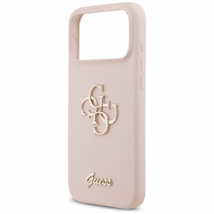 Guess Silicone Big 4G Script -suojakuori iPhone 17 Pro Max - pinkki