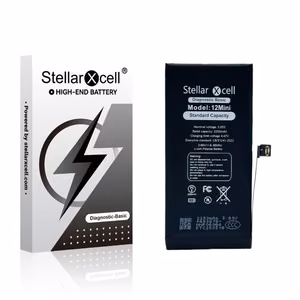 StellarXcell Diagnostic -akku Apple iPhone 12 mini -puhelimeen, 2227 mAh (vakiokapasiteetti + laadukas BMS-kopio)