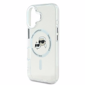 Karl Lagerfeld IML Metal Karl&Choupette Head MagSafe Case for iPhone 16 Plus - White