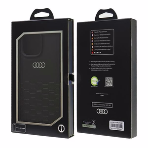 Audi Synteettinen Nahka iPhone 16 Pro Max 6.9" Musta/Musta Kova Suojakuori AU-TPUPCIP16PM-GT/D2-BK