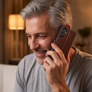 Smart Luxe nahkainen suojakuori iPhone 17 6,3" ruskea