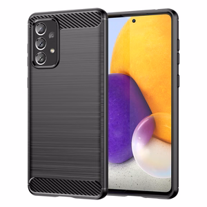 Carbon Case Joustava TPU kansi Samsung Galaxy A73 musta