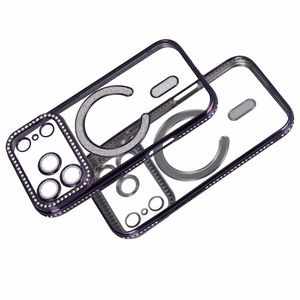 Bling MagSafe Suojakuori iPhone 17 Pro:lle violetti