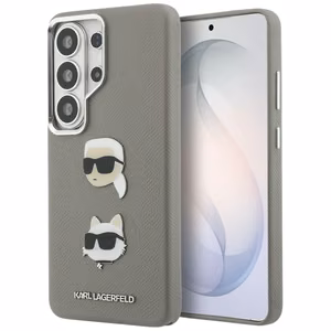 Karl Lagerfeld Suojakuori Saffiano Double Heads Metal Samsung Galaxy S26 Ultra:lle hopeinen