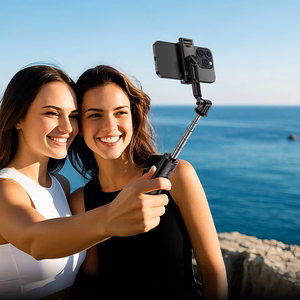 Borofone Selfiekepit BY14 Graceful Bluetooth jalustalla ja kauko-ohjaimella musta
