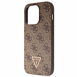 Guess GUHCP14LP4TDSCPW Suojakuori iPhone 14 Pro:lle - ruskea Crossbody 4G Metal Logo