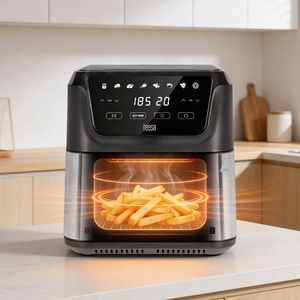 TEESA DIGITAL AIR FRYER XXL -kiertoilmakypsennin, 8 l, 1700 W, suuri kulho, ohjelmat, lämpimänäpito