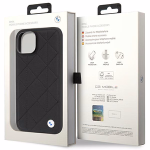 BMW BMHCP14S22RQDK iPhone 14 6.1 musta/musta nahkainen Quilted