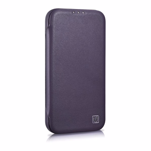 iCarer CE Premium Nahka Folio Case iPhone 14 Plus Magneettinen Flip Nahka Folio Case MagSafe Tumman violetti (WMI14220715-DP)