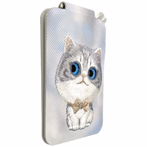 Nimmy New Big-Eye Cute Pets 2.0 Cat MagSafe-magneettikorttikotelo puhelimelle jalustalla – harmaa
