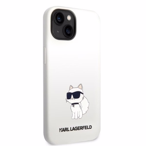 Karl Lagerfeld Silicone Choupette suojakuori iPhone 14 Plus:lle - valkoinen