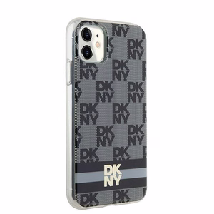 DKNY IML Ruudullinen Mono-kuvio ja Painetut Raidat MagSafe Suojakuori iPhone 11 / Xr:lle - musta