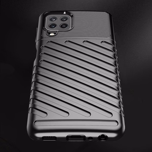 Thunder Case Joustava Kova Rugged Cover TPU Kotelo Samsung Galaxy A22 4G musta