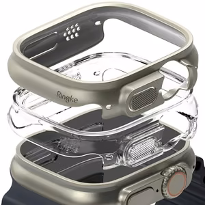 Ringke Slim 2-pack Suojakuori Apple Watch Ultra 1/2 (49mm) - Läpinäkyvä & Titanium