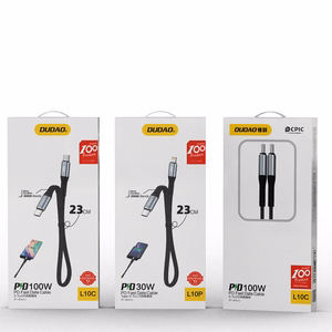 Dudao L10C USB-C - USB-C PD kaapeli 100W 5A 0.23m - musta