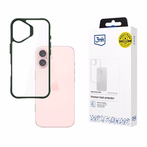 3mk Satin Armor Case+ Green Suojakuori Apple iPhone 16:lle - läpinäkyvä