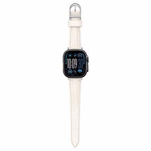 AmazingThing Class Band Leather Strap for Apple Watch 45 / 46 / 49 mm - Light Beige