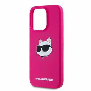 Karl Lagerfeld Silicone Choupette Head MagSafe silikoninen suojakuori iPhone 15 Pro:lle - vaaleanpunainen