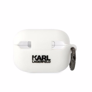 Karl Lagerfeld KLAP2RUNIKH AirPods Pro 2 Suojakuori valkoinen/valkoinen Silikoninen Karl Head 3D